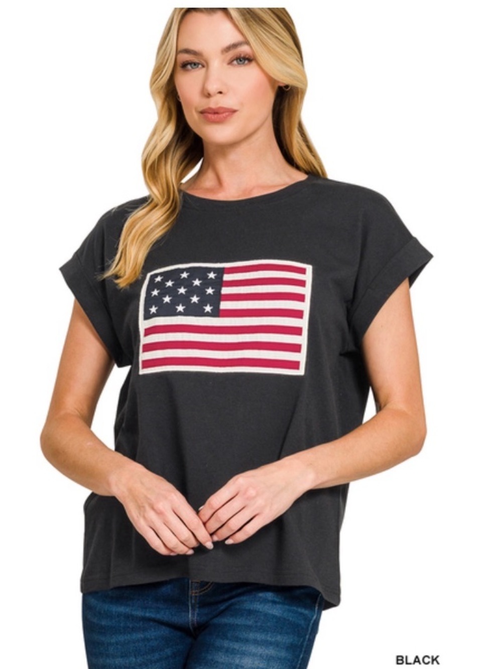 323 Small - 3X ❤️ ZENANA AMERICAN FLAG TEE